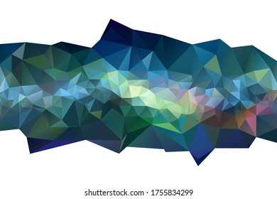 
Triangular multicolor abstract grid, the polygons in the center, blue, green, lime, pink.