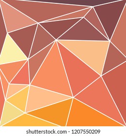 triangular multicolor abstract stained glass grid with white outline in shades of yellow, beige, brown, orange and ocher
