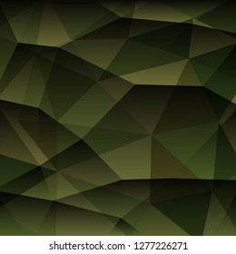 triangular multicolor abstract stained glass grid in shades of green and other - military camouflage colors with shadows