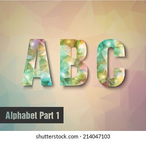 triangular multicolored alphabet ABC