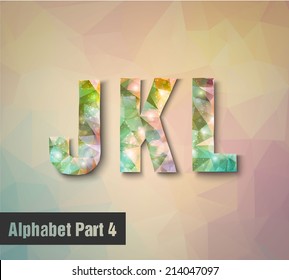 triangular multicolored alphabet JKL