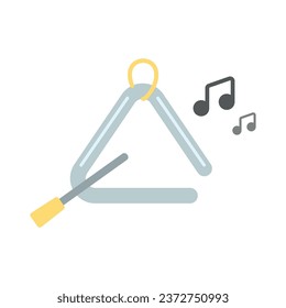 Triangular musical instrument vector illustration. Flat icon design for mobile app and web sites.