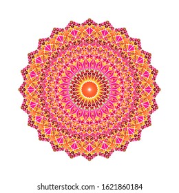 Triangular ornament mandala - abstract ornamental round vector design on white background