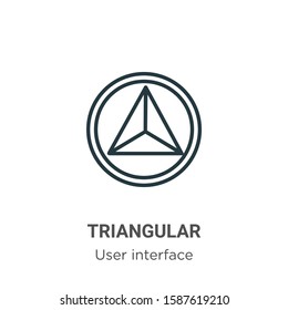 Triangular outline vector icon. Thin line black triangular icon, flat vector simple element illustration from editable user interface concept isolated on white background