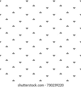 Triangular outlines wallpaper. Repeated geometrical figures background. Seamless surface pattern design with polygons. Mosaic motif. Digital paper with jagged triangles for web designing. Vector art.