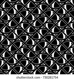 Triangular outlines wallpaper. Repeated geometrical figures background. Seamless surface pattern design with polygons. Mosaic motif. Digital paper with jagged triangles for web designing. Vector art.