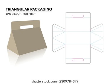 Triangular Packaging idea Design 3d preview and ready for print die-cut vector editable dimensions  