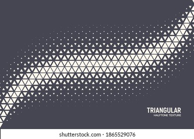 Triangular Particles Halftone Vector Geometric Technology Oscillation Wave Isolated Abstract Background. Triangles Retro Simple Pattern. Minimal 80s Style Dynamic Tech Wallpaper