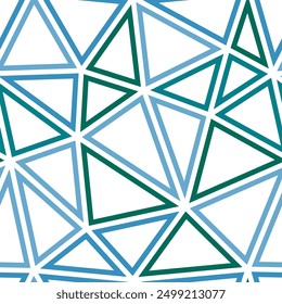 Fondo de patrón triangular. Grandes triángulos de tamaño. Estilo de múltiples colores. Formas geométricas delineadas. Patrón repetible. Gradiente de Ola Oceánica. Azulejos de Vector vibrantes. Ilustración vectorial perfecta.