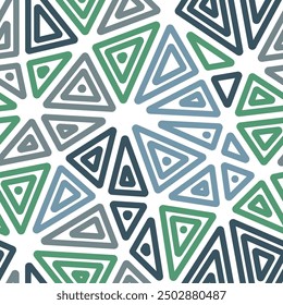 Fondo de patrón triangular. Grandes triángulos de tamaño. Múltiples triángulos internos repetidos. Estilo de múltiples colores. Patrón repetible. Azulejos de Vector vibrantes. Ilustración vectorial perfecta.