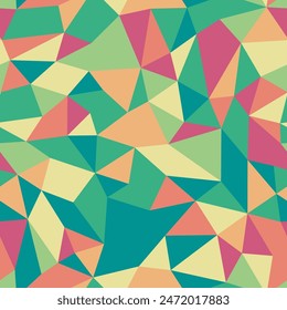Triangular pattern background. Small triangles size. Repeatable pattern. Vibrant vector tiles. Cool Earth Tones Palette. Seamless vector illustration.