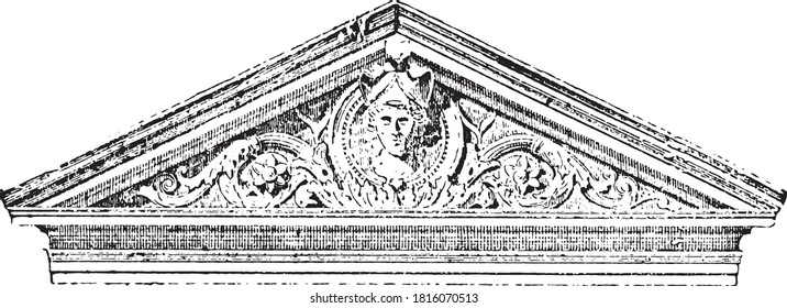 Triangular pediment, From the Dictionary of Word and Things, 1888.