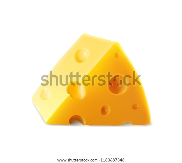 Triangular Piece Cheese Cheese Icon 3d Stock Vector (Royalty Free ...