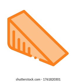 triangular piece of cheese icon vector. triangular piece of cheese sign. color symbol illustration