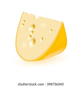 Triangular piece of cheese. Vector