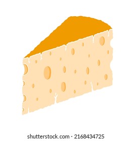 Dreieckiger Käse mit Löchern im Doodle-Stil. Handgezeichnet. Freehand Zeichnung.	