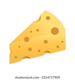 Pieza triangular de queso redondo con agujeros