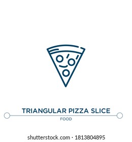 triangular pizza slice outline vector icon. simple element illustration. triangular pizza slice outline icon from editable food concept. can be used for web and mobile
