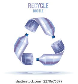 triangular plastic bottle recycling illustration. Vector
