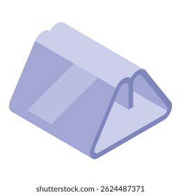 Triangular plastic packaging perfect for sandwiches, snacks or other food, presented with an isometric view