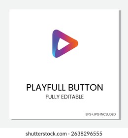 Triangular play button in colorful gradient. Best for apps, streaming platforms, video branding, and tech services