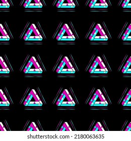 triangular plexus ,surreal style geometric triangle figure seamless pattern