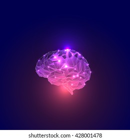 Triangular Polygons Human Brain.