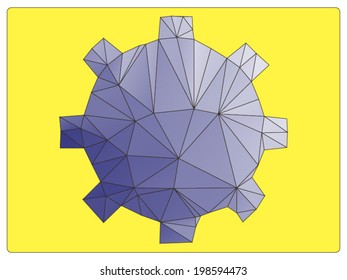 Triangular polygons that form  an gear