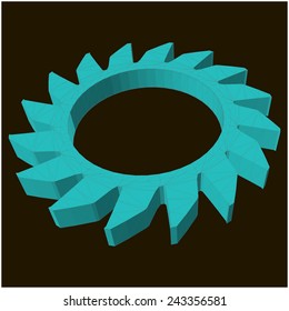 Triangular polygons that form  an gear