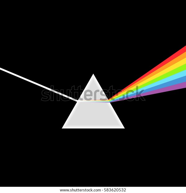 三角プリズムは白い光線を虹のスペクトルカラーに分割します 分散プリズム 物理 のベクター画像素材 ロイヤリティフリー