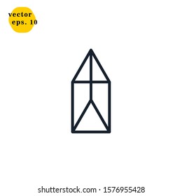 Triangular Prism Geometric Icon Vector Logo Design Template