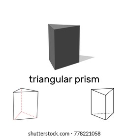 Triangular prism. Geometric shape. Isolated on white background.Vector illustration.