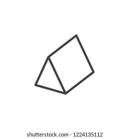 Triangular prism geometrical figure outline icon. linear style sign for mobile concept and web design. Prism geometric shape simple line vector icon. Symbol, logo illustration. Pixel perfect vector 
