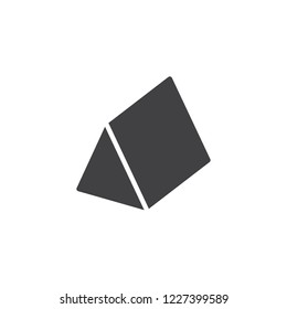 Triangular prism geometrical figure vector icon. filled flat sign for mobile concept and web design. Prism geometric shape simple solid icon. Symbol, logo illustration. Pixel perfect vector graphics
