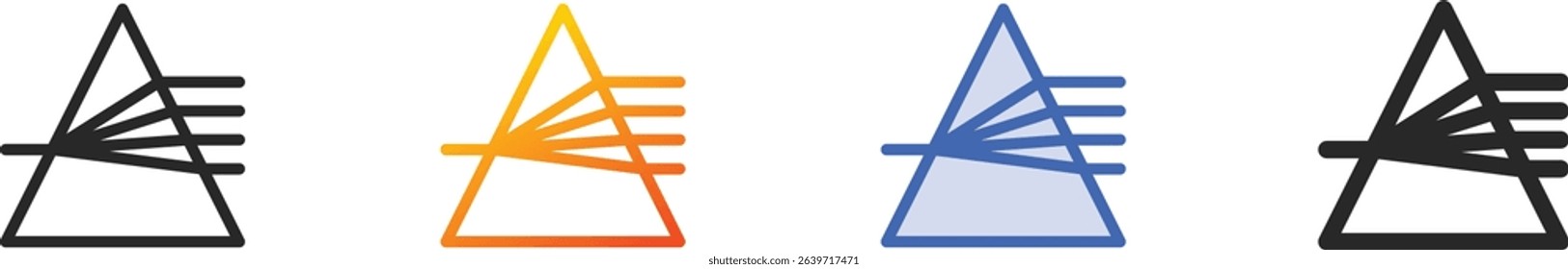 triangular prism icon.Thin Linear, Gradient, Blue Stroke and bold Style Design Isolated On White Background