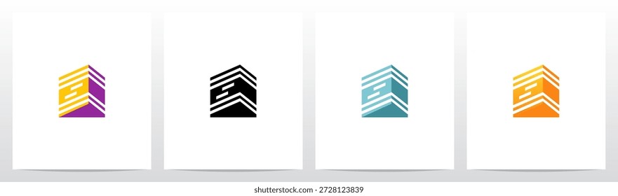 Linhas prismáticas triangulares empilhadas três dimensões letra inicial logotipo design Z
