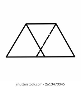 Triangular prism volume geometric shape. Perspective elements. Vector illustration set. School math pictures. Triangular prism isolated on white background