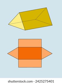 Triangular prisms and webs for children to learn math geometry section. Geometry mathematics. Lessons. School. 