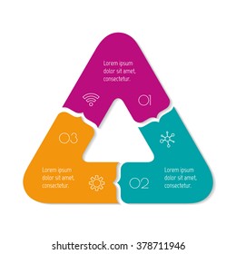 Triangular Progress Steps For Tutorial. 3 Options Paper Infographic Banner. Number Banner Template For Diagram, Presentation Or Chart. Business Concept Sequence Banner. Curved Arrow Workflow Layout.