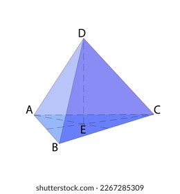 Dreieckige Pyramide in blauen Farben einzeln auf weißem Hintergrund. Vektorgrafik.