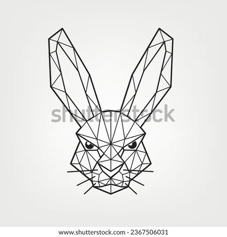 Triangular rabbit head, company logo, stylish illustration