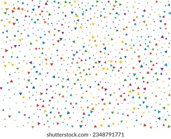 Triangular Rainbow  Confetti. Rainbow glitter confetti background. Vector illustration