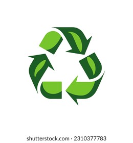 Símbolo triangular de reciclado sobre fondo blanco. Mundo ecológicamente limpio. Ilustración del vector
