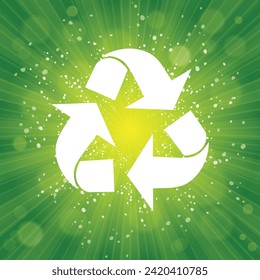 Triangular recycling symbol on white background. Environmentally friendly world. Illustration of ecology the concept of info graphics. Icon