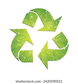 Triangular recycling symbol on white background. Environmentally friendly world. Illustration of ecology the concept of info graphics. Icon