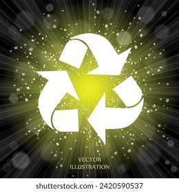 Triangular recycling symbol on white background. Environmentally friendly world. Illustration of ecology the concept of info graphics. Icon