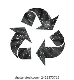 Triangular recycling symbol on white background. Environmentally friendly world. Illustration of ecology the concept of info graphics. Icon