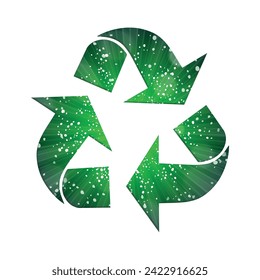 Triangular recycling symbol on white background. Environmentally friendly world. Illustration of ecology the concept of info graphics. Icon