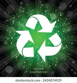 Triangular recycling symbol on white background. Environmentally friendly world. Illustration of ecology the concept of info graphics. Icon