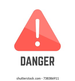 Triangular red danger sign with rounded corners